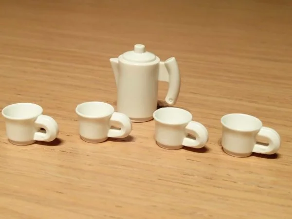 Juego de tazas en blanco