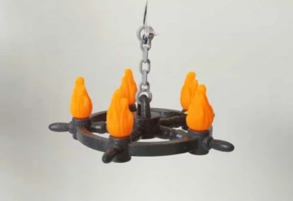 Lampara de techo con fuego