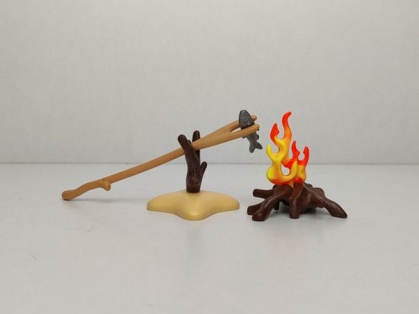 Fuego para asar pescado de Playmobil