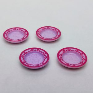 Lote 4 platos rosas de Playmobil