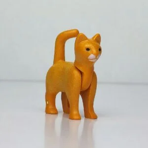 Gato quieto de color naranja con bigotes de color blanco