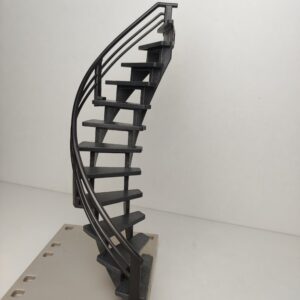 Escalera de caracol de color gris negro