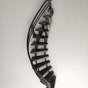 Escalera de caracol de color gris negro