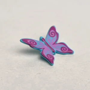 Mariposa turquesa y rosa