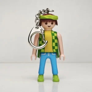 Llavero chico con chaleco verde a cuadros